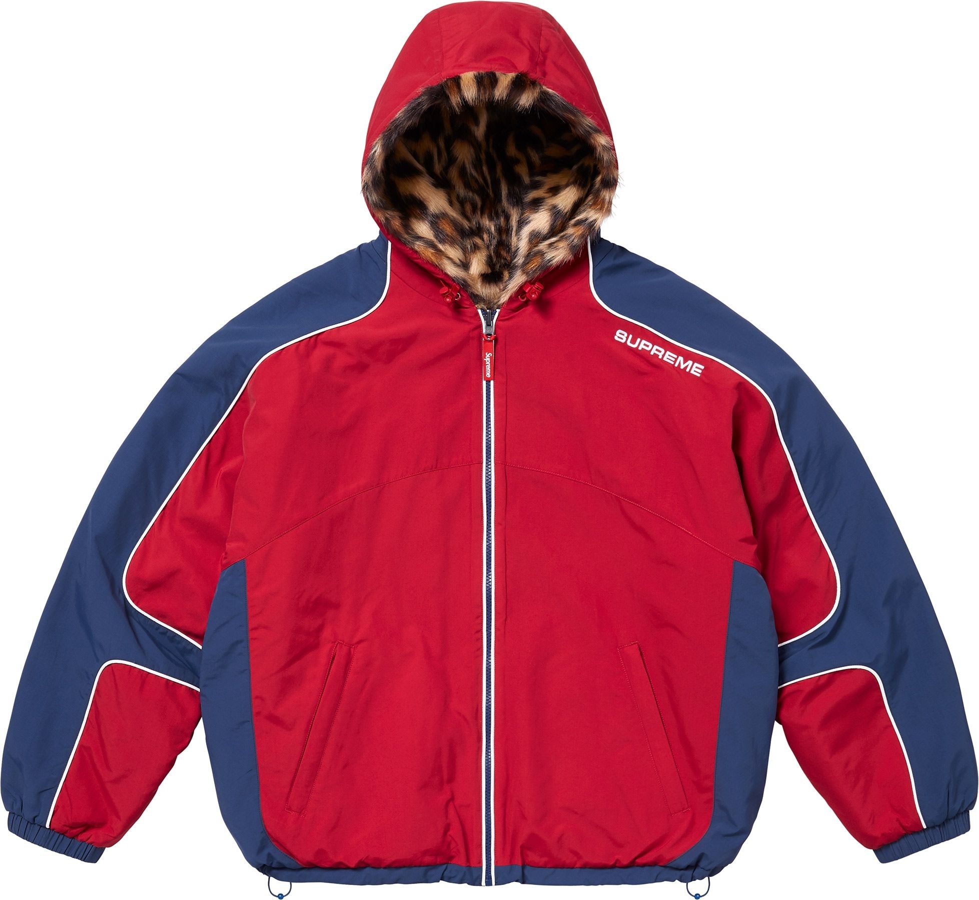 Faux Fur Reversible Hooded Track Jacket view 12